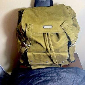 Saint Laurent Canvas Backpack Green sold!